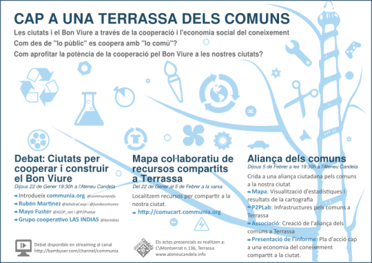 Cartell de les jornades: Cap a una Terrassa dels comuns