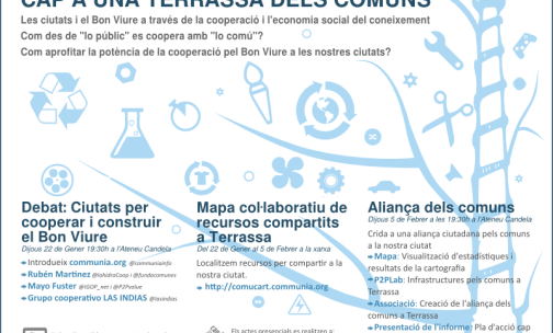 Cartell de les jornades: Cap a una Terrassa dels comuns