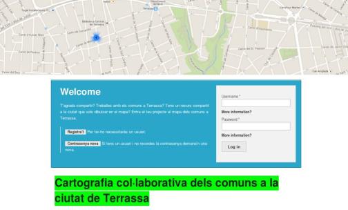 mapa col·laborativa dels comuns a la ciutat de Terrassa comucart